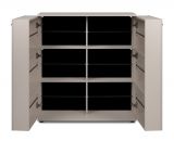 Schuhschrank Logu in Samt 100 x 110 cm, aufklappbar fr 24 Paar Schuhe