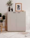 Schuhschrank Logu in Samt 100 x 110 cm, aufklappbar fr 24 Paar Schuhe