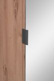 Kompaktgarderobe Madem in Artisan Eiche und Anthrazit mit 3D-Lamellen Garderobe mit Spiegel 80 x 190 cm