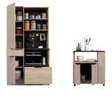 Parisot Kchenschrank Set 2-tlg. Fumay1 in Eiche und Beton grau Kche Buffet und Mehrzweckschrank