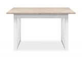 Esstisch Visby in wei und Sandstein Kchentisch ausziehbar 120 / 160 x 80 cm