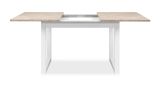 Esstisch Visby in wei und Sandstein Kchentisch ausziehbar 120 / 160 x 80 cm