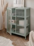 Metall Kommode Maram in mintgrn Vitrine 80 x 102 cm