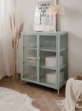 Metall Kommode Maram in mintgrn Vitrine 80 x 102 cm