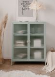 Metall Kommode Maram in mintgrn Vitrine 80 x 102 cm