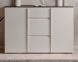 Sideboard Briec in wei Glanz und Matera grau Kommode 133 cm