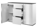 Sideboard Briec in wei Glanz und Matera grau Kommode 133 cm