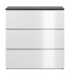 Kommode Briec in wei Glanz und Matera grau Schubladenkommode 89 cm