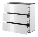 Kommode Briec in wei Glanz und Matera grau Schubladenkommode 89 cm