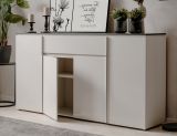 Sideboard Briec in wei Glanz und Matera grau Kommode 178 cm