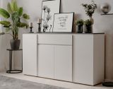 Sideboard Briec in wei Glanz und Matera grau Kommode 178 cm