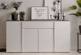 Sideboard Briec in wei Glanz und Matera grau Kommode 178 cm