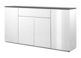 Sideboard Briec in wei Glanz und Matera grau Kommode 178 cm