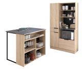 Parisot Kchenschrank Set 2-tlg. Fumay2 in Eiche und Beton grau Kche Buffet und Kcheninsel