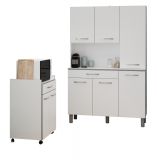 Parisot Kchenschrank Set 2-tlg. Season1 in wei und grau Kche Buffet und Mehrzweckschrank