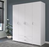 Kleiderschrank Enjour in wei Drehtrenschrank 4-trig 160 x 185 cm