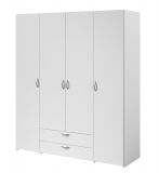 Kleiderschrank Enjour in wei Drehtrenschrank 4-trig 160 x 185 cm