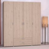 Kleiderschrank Enjour in Jackson Eiche Drehtrenschrank 4-trig 160 x 185 cm