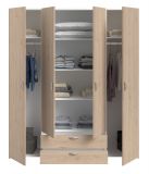 Kleiderschrank Enjour in Jackson Eiche Drehtrenschrank 4-trig 160 x 185 cm
