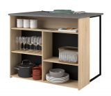 Parisot Kchentheke Fumay12 in Eiche und Beton grau Kcheninsel 109 x 80 cm