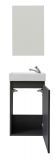 Badmbel komplett Set Champ in grau inkl. Waschbecken und Spiegel Breite 40 cm
