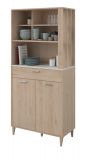 Parisot Kchenschrank Diner in Jackson Eiche und Beton grau Kche Buffet 84 x 182 cm