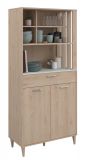 Parisot Kchenschrank Diner in Jackson Eiche und Beton grau Kche Buffet 84 x 182 cm