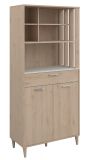 Parisot Kchenschrank Diner in Jackson Eiche und Beton grau Kche Buffet 84 x 182 cm