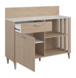 Parisot Kchenschrank Set 2-tlg. Diner in Eiche und grau, Buffetschrank und Anrichte