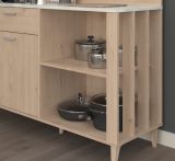 Parisot Anrichte Diner in Jackson Eiche und Beton grau Kchenschrank 120 x 100 cm