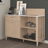 Parisot Anrichte Diner in Jackson Eiche und Beton grau Kchenschrank 120 x 100 cm