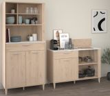 Parisot Anrichte Diner in Jackson Eiche und Beton grau Kchenschrank 120 x 100 cm