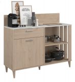 Parisot Anrichte Diner in Jackson Eiche und Beton grau Kchenschrank 120 x 100 cm