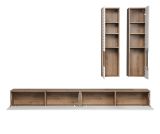 Wohnwand Shauni in wei matt und Eiche Schrankwand hngend oder stehend