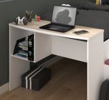 Parisot Hochbett Cleo1 in wei und Eiche 90 x 200 mit Stauraum und Schreibtisch