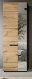 Garderobenschrank Cooper in Artisan Eiche und grau 65 x 190 cm mit variabler Inneneinteilung, Soft-Close