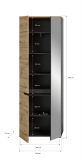 Garderobenschrank Cooper in Artisan Eiche und grau 65 x 190 cm mit variabler Inneneinteilung, Soft-Close