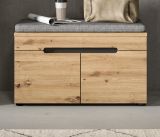 Garderobe Sitzbank Cooper in Artisan Eiche und grau Garderobenbank 80 cm, Soft-Close