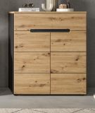 Schuhkommode Cooper in Artisan Eiche und grau Flurkommode 80 x 94 cm, Soft-Close