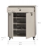 Schuhschrank Apunti in Sand matt Kommode 80 x 100 cm