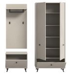 Garderobe Set 3-teilig Apunti in Sand matt Garderobenkombination 155 cm