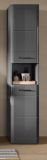 Bad Hochschrank Strong in grau Hochglanz 30 x 180 cm, mit Soft-Close