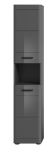 Bad Hochschrank Strong in grau Hochglanz 30 x 180 cm, mit Soft-Close