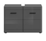 Waschbeckenunterschrank Strong in grau Hochglanz Breite 80 cm, mit Soft-Close