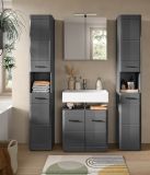 Badmbel Set 4-teilig Strong in grau Hochglanz 150 x 190 cm, mit Soft-Close