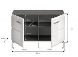 Garderobe Sitzbank Rumba in wei Hochglanz und Rauchsilber grau Garderobenbank 80 cm