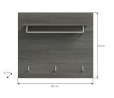 Garderobenpaneel Rumba in Rauchsilber grau Wandgarderobe 80 x 70 cm