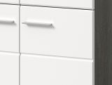 Garderobe Set 5-teilig Rumba in wei Hochglanz und Rauchsilber grau Garderobenkombination 250 cm