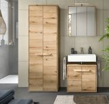 Badezimmer Hochschrank Celia in Evoke Eiche Badschrank mit Soft-Close 64 x 189 cm