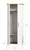 Garderobenschrank Mirano in wei Lrche und Eiche Artisan Landhaus Flurgarderobe 80 x 196 cm